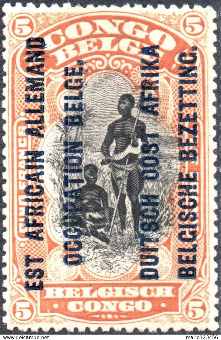 RUANDA-URUNDI, AFRICA TEDESCA ORIENTALE, OCCUPAZIONE BELGA, 1916, NUOVI (MLH*) Mi:DR-OA OC8, Scott:DR-OA N24, Yt:RW-U 35 - Ungebraucht