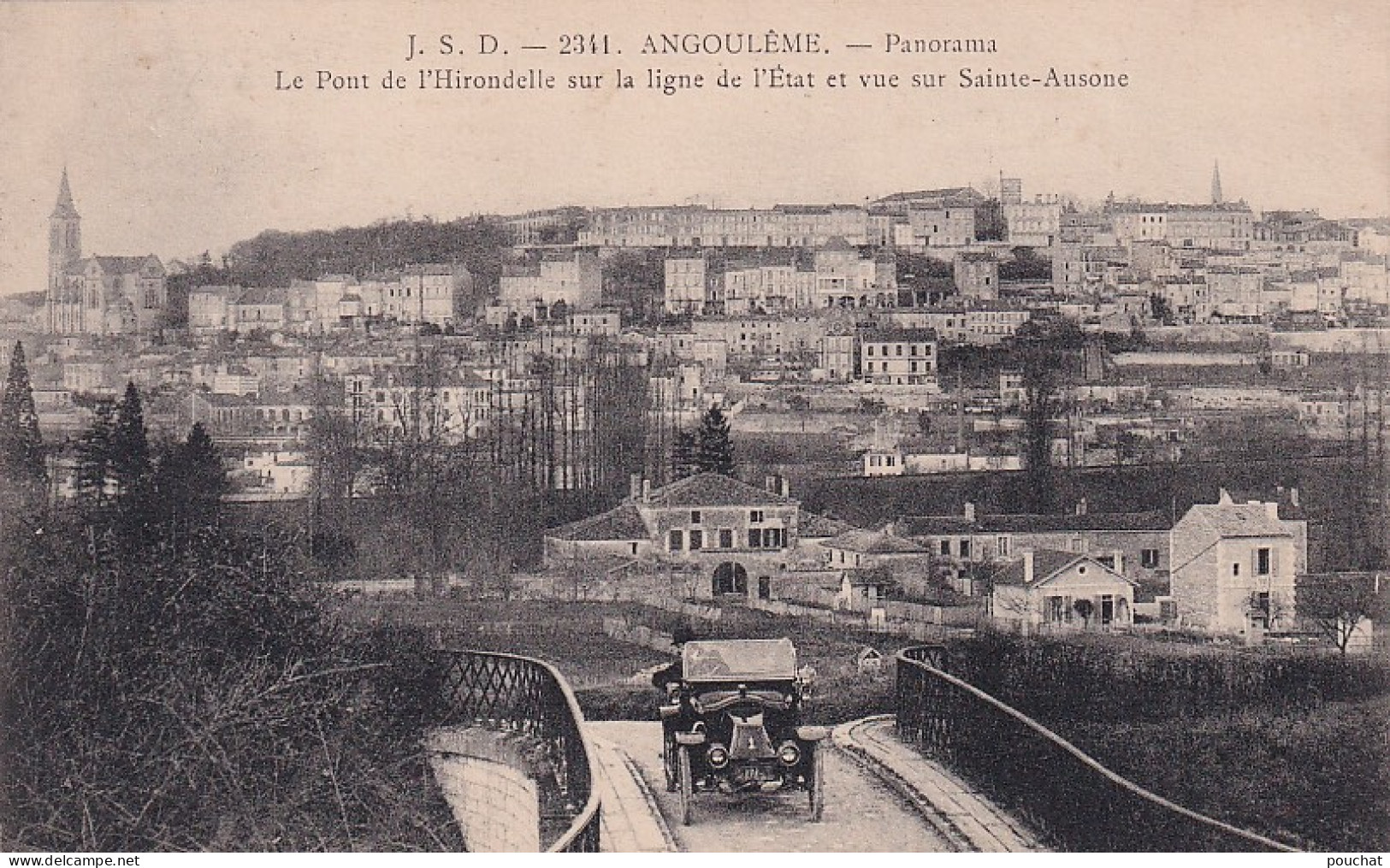 MO 32-(16) ANGOULEME - LE PONT DE L'HIRONDELLE SUR LA LIGNEDE L'ETAT ET VUE SUR SAINT AUSONE - Angouleme