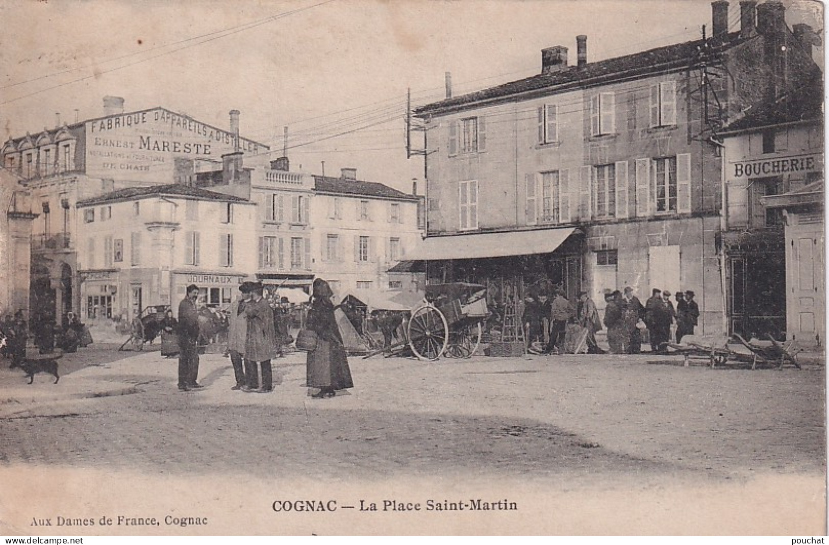 MO 32-(16) COGNAC - LA PLACE SAINT MARTIN - ANIMATION - COMMERCES : BOUCHERIE , EPICERIE - Cognac