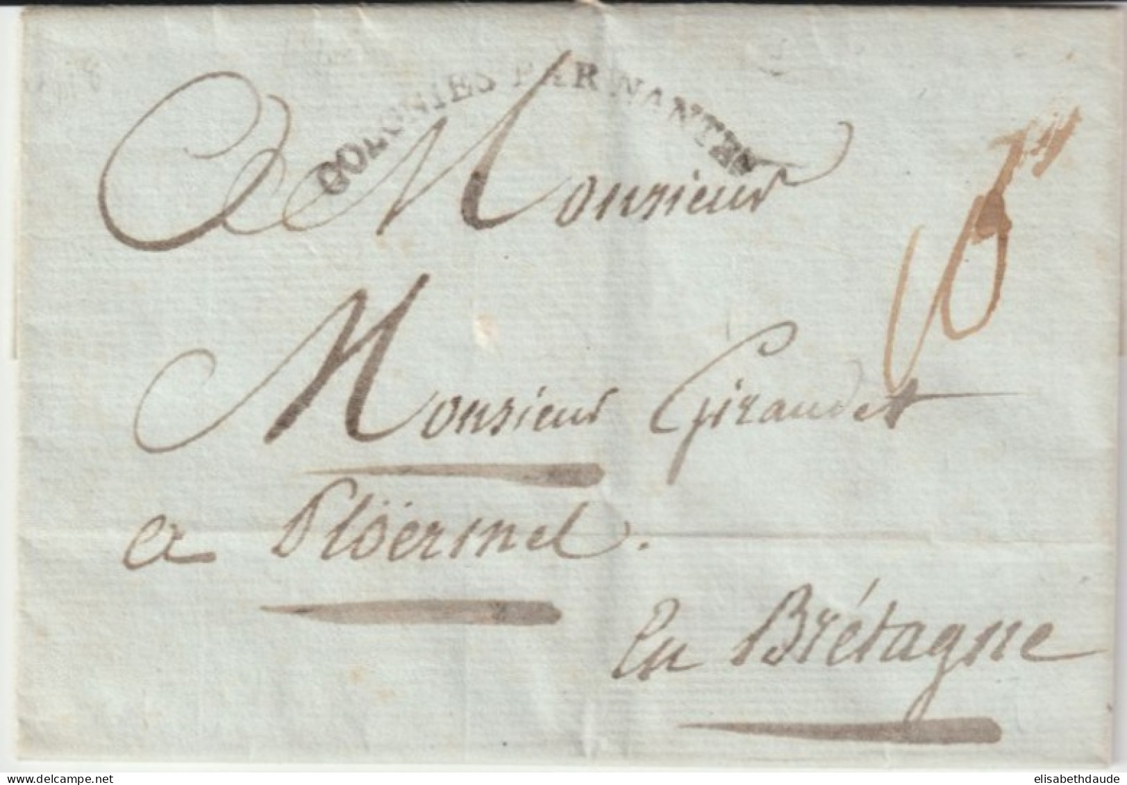 1789 - ENTREE MARITIME COLONIES PAR NANTES RARE IND 20 ! - LETTRE D'un AVOCAT AU CONSEIL De ST DOMINGUE / HAITI ! - Entry Postmarks