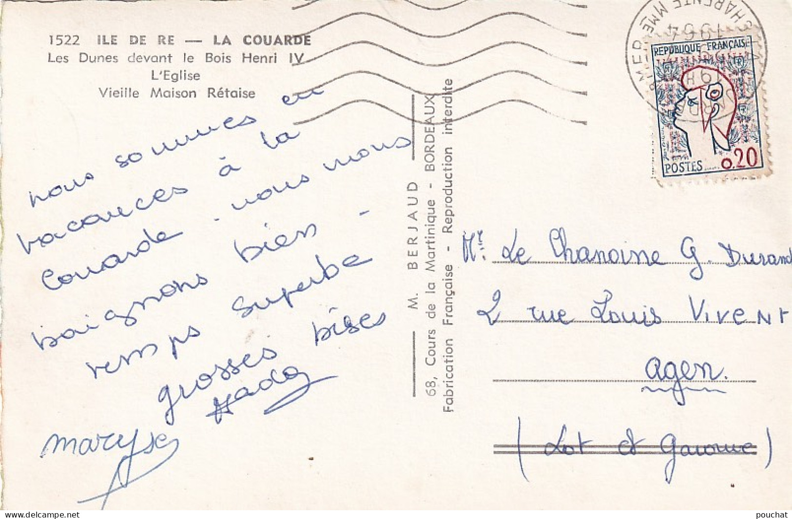 NE 29-(17) SOUVENIR DE LA COUARDE - ILE DE RE - CARTE MULTIVUES : DUNES DEVANT LE BOIS HENRI IV , L'EGLISE  - Ile De Ré