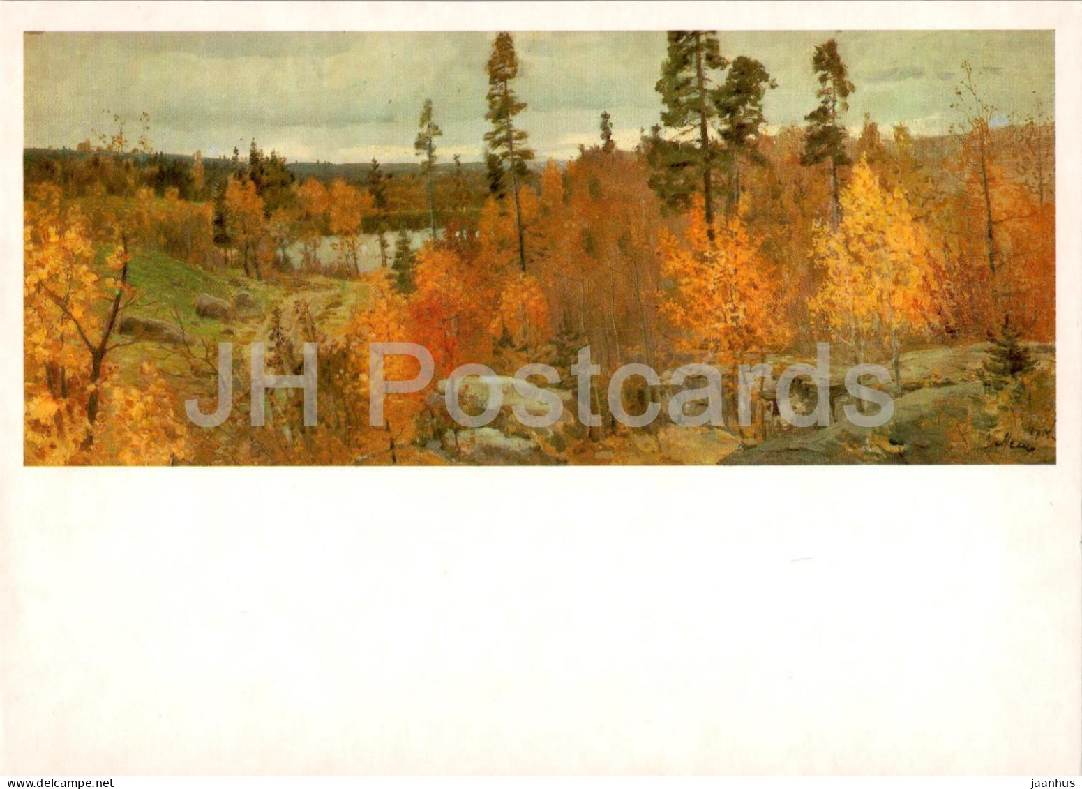 Painting By V. Meshkov - Golden Autumn In Karelia - Russian Art - 1985 - Russia USSR - Unused - Malerei & Gemälde