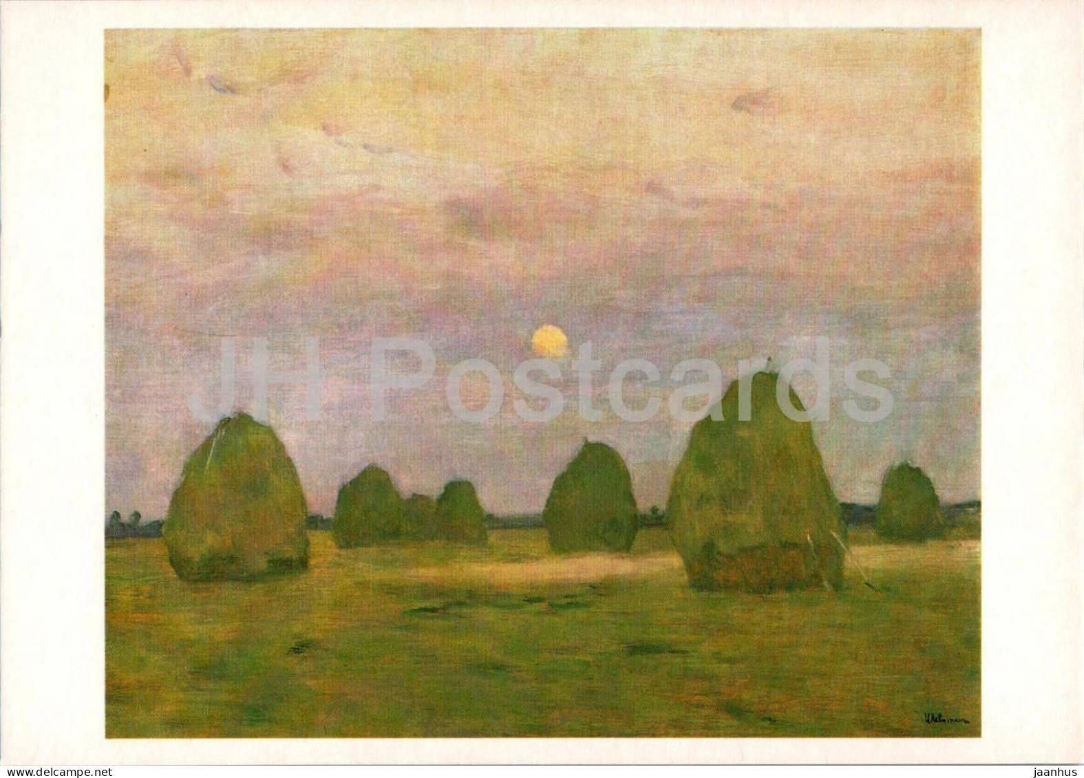 Painting By I. Levitan - Twilight. Haystacks - Russian Art - 1981 - Russia USSR - Unused - Peintures & Tableaux