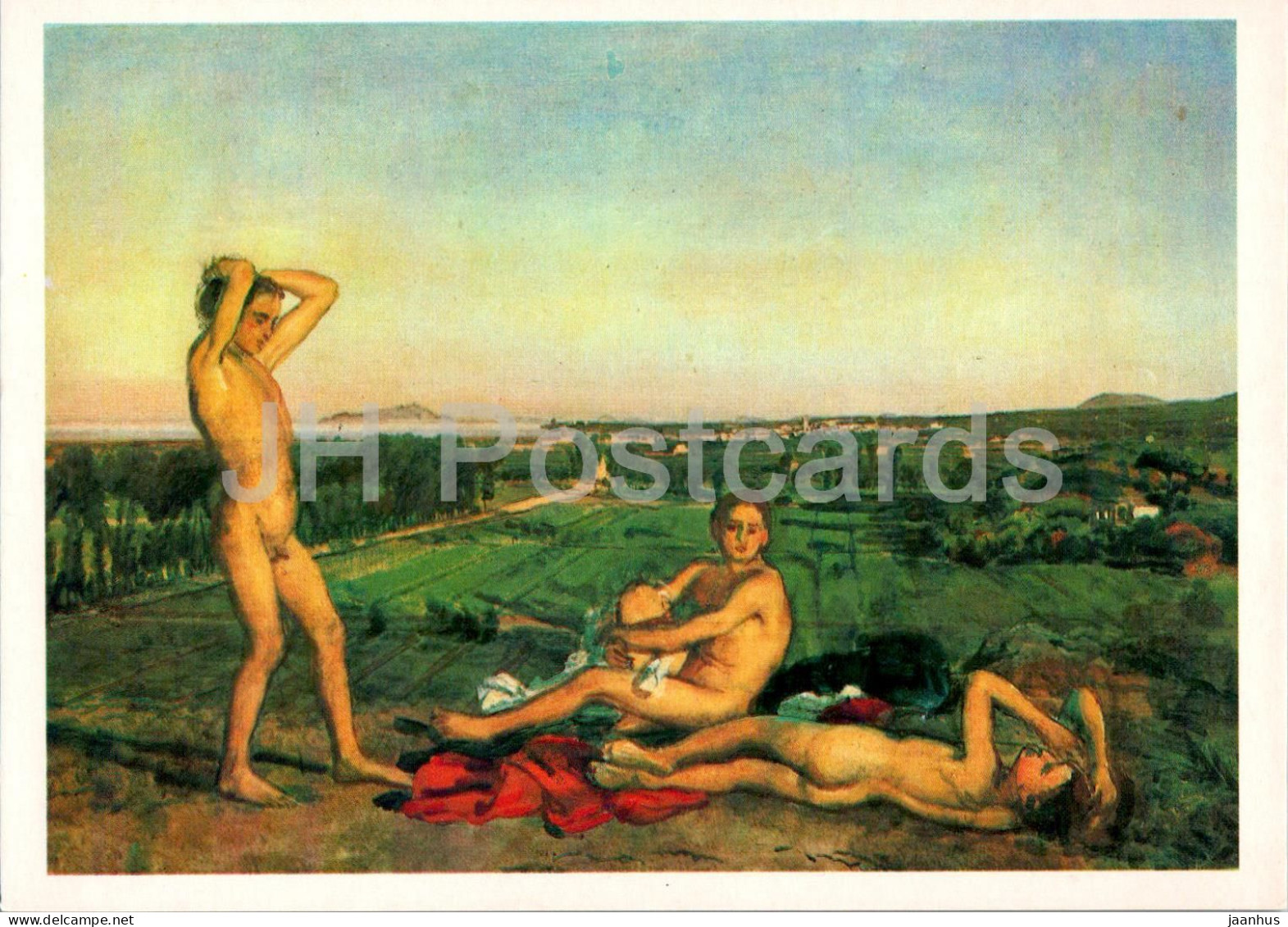 Painting By A. Ivanov - On The Shores Of The Gulf Of Naples - Naked - Nude - Russian Art - 1981 - Russia USSR - Unused - Peintures & Tableaux