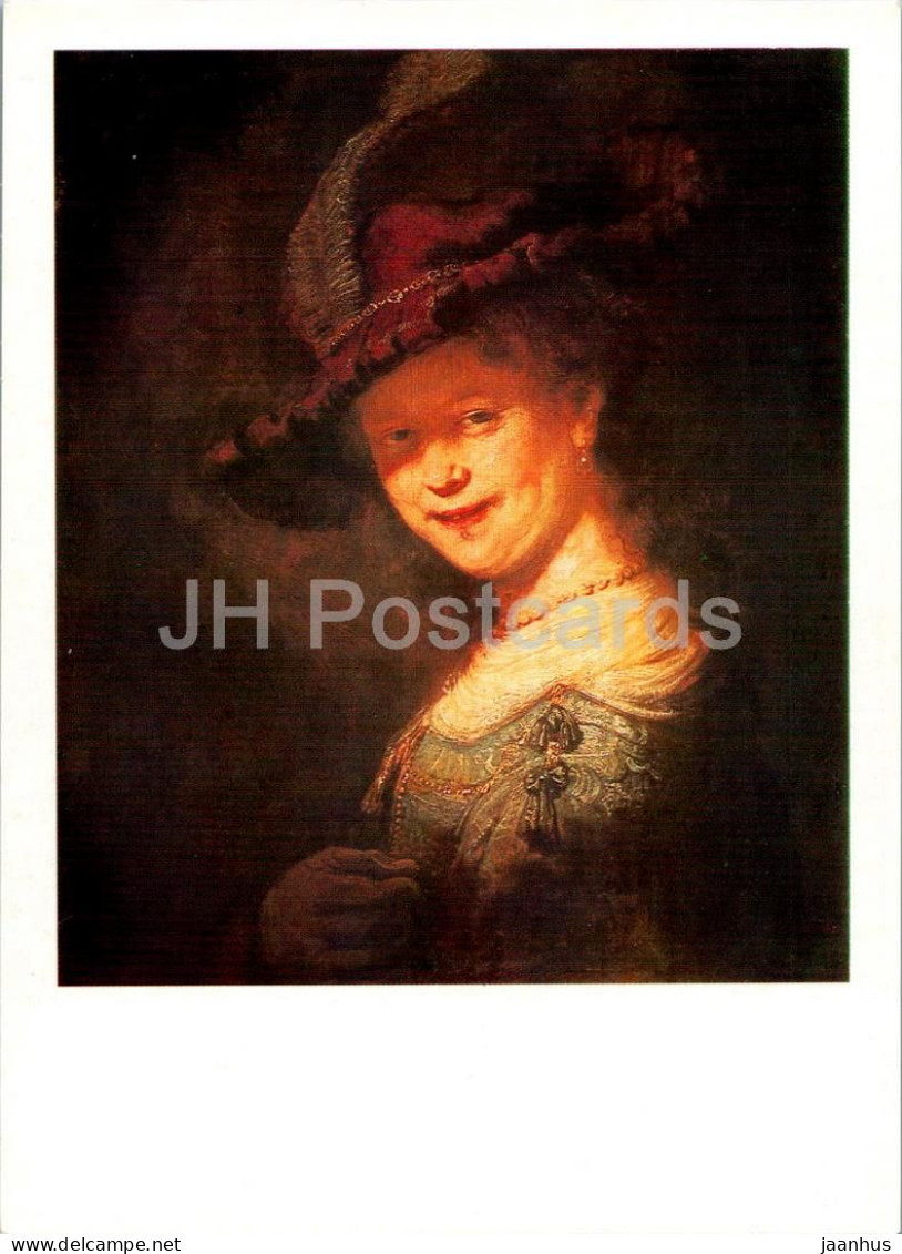 Painting By Rembrandt - Young Saskia Van Uylenburgh - Woman - Dutch Art - 1987 - Russia USSR - Unused - Peintures & Tableaux