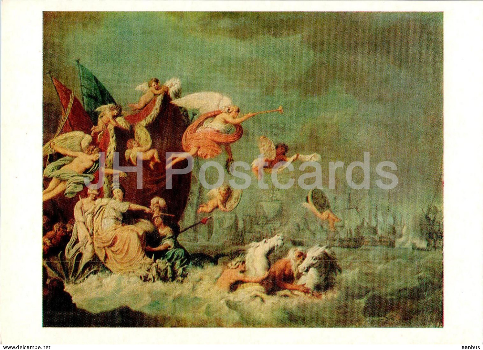 Painting By Theodor De Rode - Allegory Of The Battle Of Chesma . 1771 - Art - 1979 - Russia USSR - Unused - Malerei & Gemälde