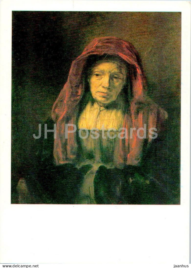 Painting By Rembrandt - Portrait Of Old Woman - Dutch Art - 1987 - Russia USSR - Unused - Peintures & Tableaux