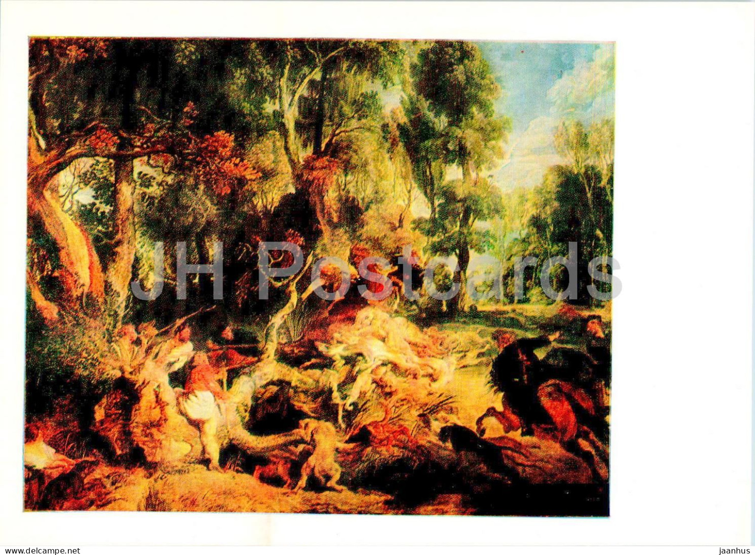 Painting By Peter Paul Rubens - Boar Hunting - Flemish Art - 1985 - Russia USSR - Unused - Peintures & Tableaux