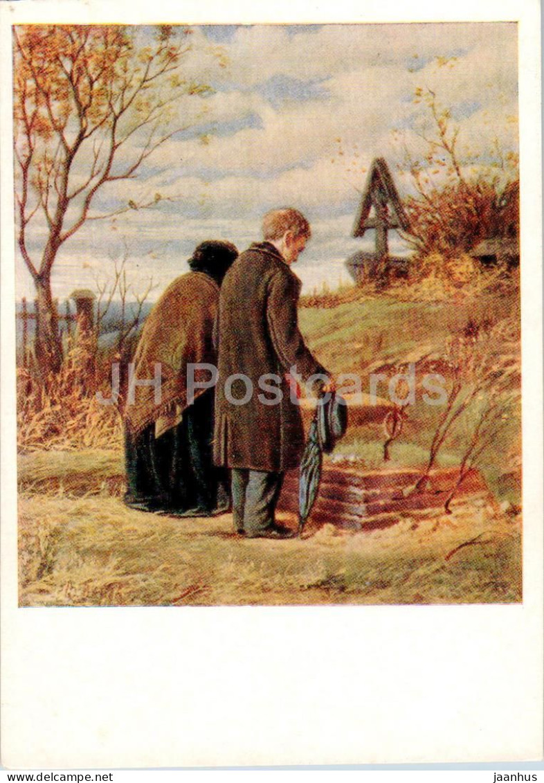Painting By V. Perov - At Their Sons Grave - Russian Art - 1957 - Russia USSR - Unused - Peintures & Tableaux