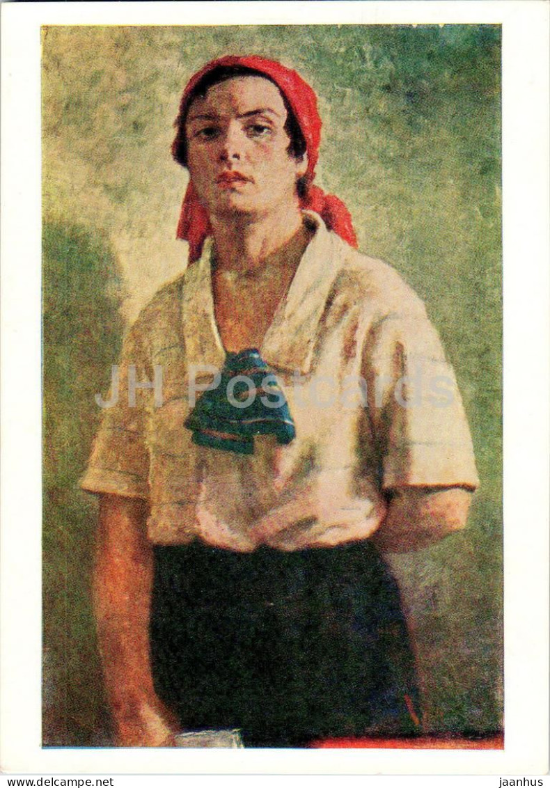 Painting By G. Ryazhsky - Delegate - Woman - Russian Art - 1957 - Russia USSR - Unused - Peintures & Tableaux