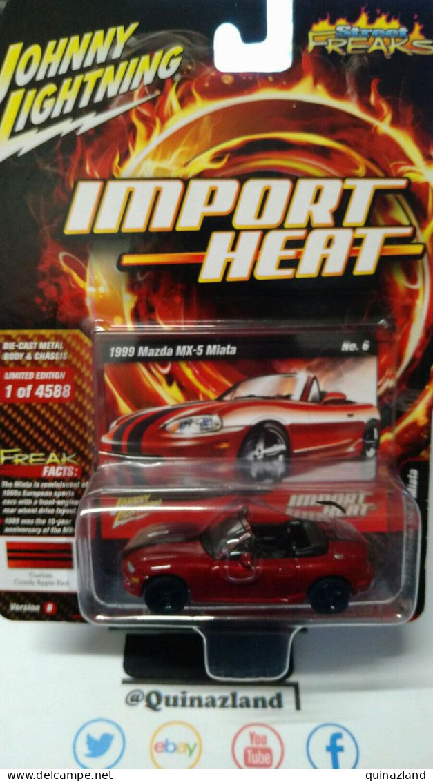 Johnny Lightning Street Freaks Import Heat 1999 Mazda -5 Miata (NG54) - Otros & Sin Clasificación