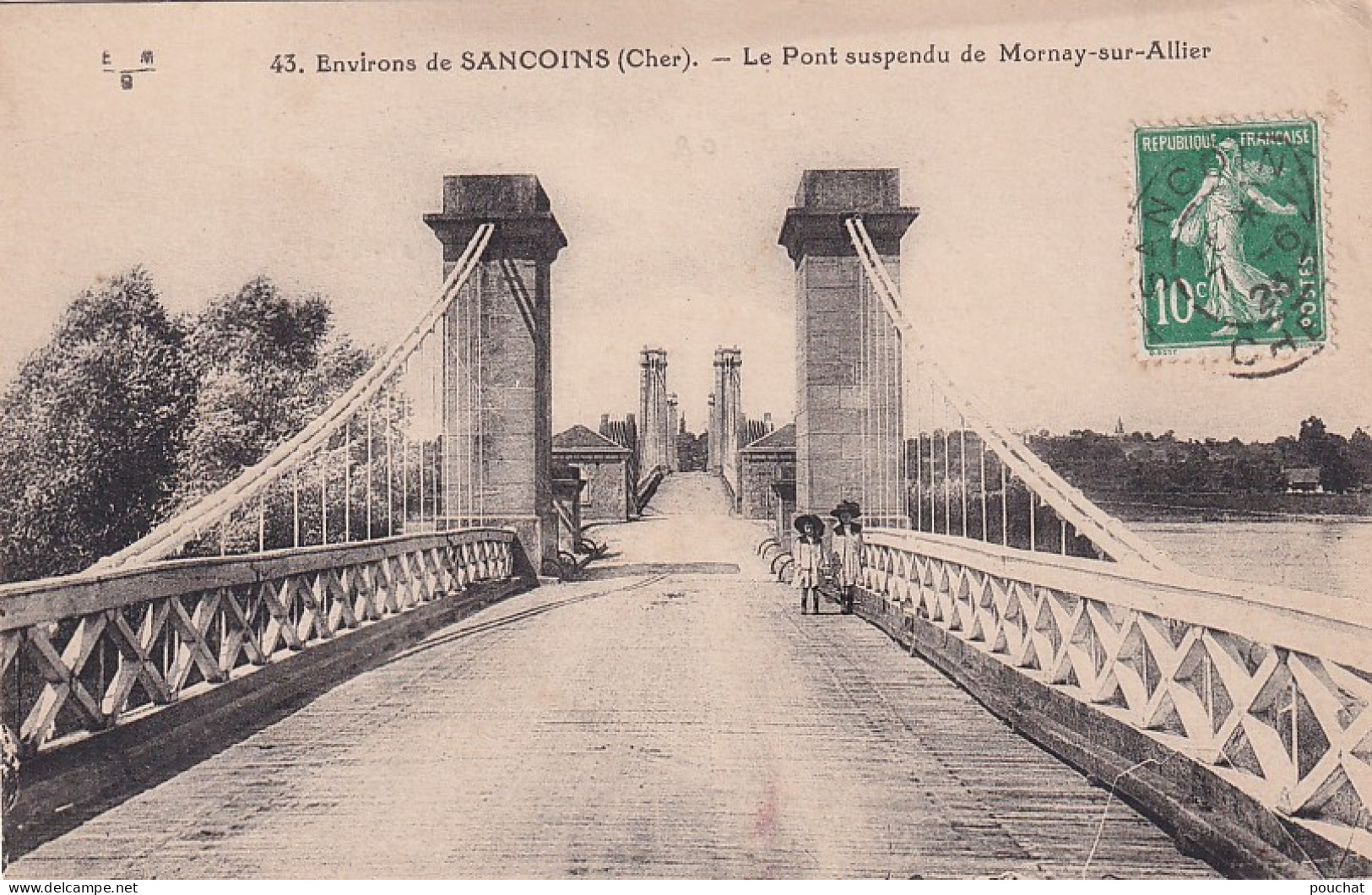 NE 30-(18) ENVIRONS DE SANCOINS - LE PONT SUSPENDU DE MORNAY SUR ALLIER - FILLETTES - Autres & Non Classés