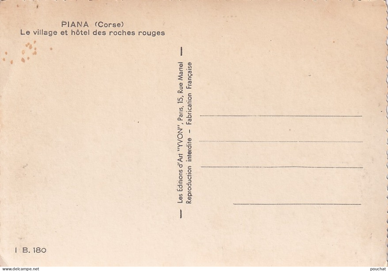 OP 41-(20) PIANA - LE VILLAGE ET HOTEL DES ROCHES ROUGES  - Other & Unclassified