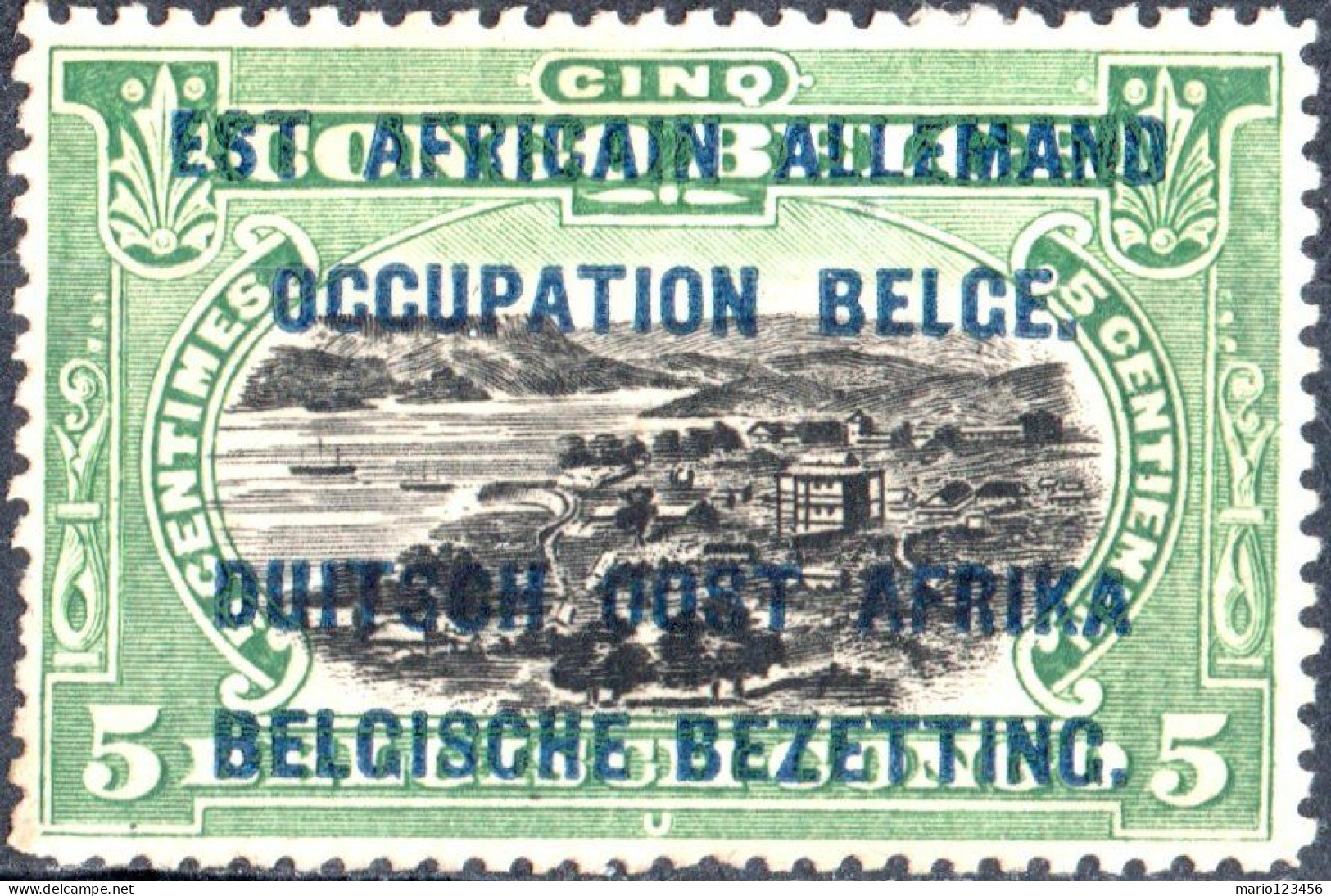 RUANDA-URUNDI, AFRICA TEDESCA ORIENTALE, OCCUPAZIONE BELGA, 1916, NUOVI (MLH*) Mi:DR-OA OC1, Scott:DR-OA N17, Yt:RW-U 28 - Nuovi