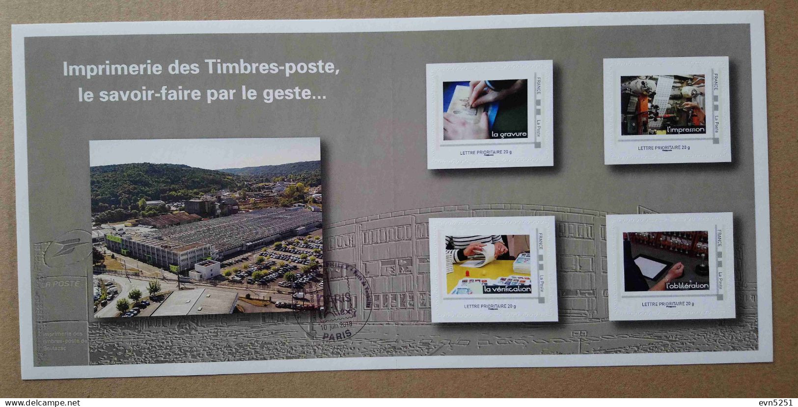 COL-08b : Imprimerie Des Timbres-Poste Avec Le TAD En Date Du 10 Juin 2018 (autocollants / Autoadhésifs) - Autres & Non Classés