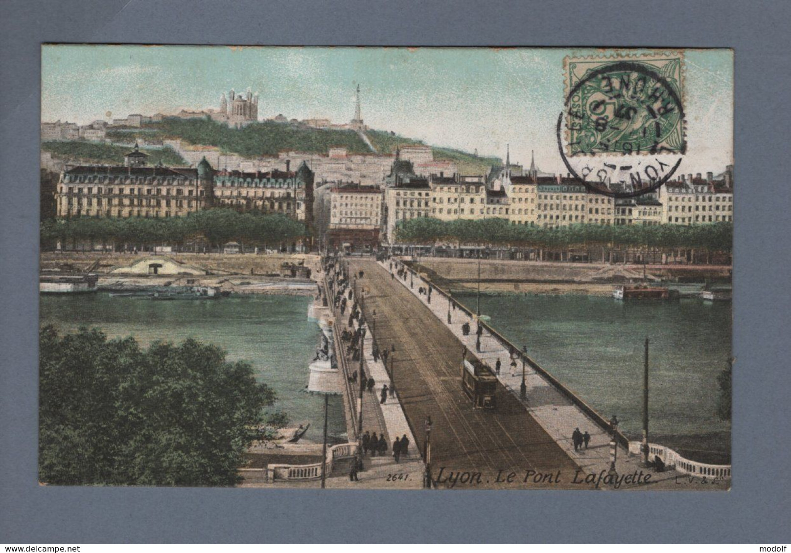 CPA - 69 - Lyon - Le Pont Lafayette - Colirisée - Animée - Circulée En 1907 - Sonstige & Ohne Zuordnung