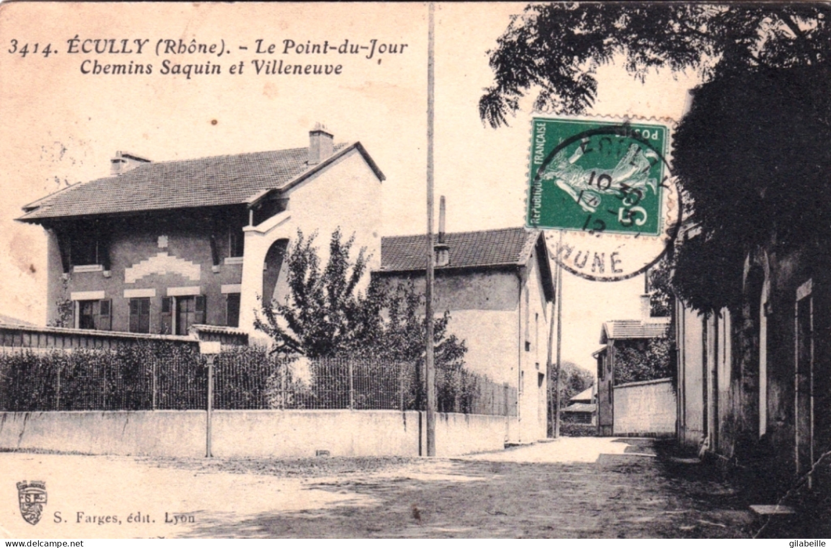 69 - Rhone -  ECULLY - Le Point Du Jour - Chemins Saquin Et Villeneuve - Autres & Non Classés