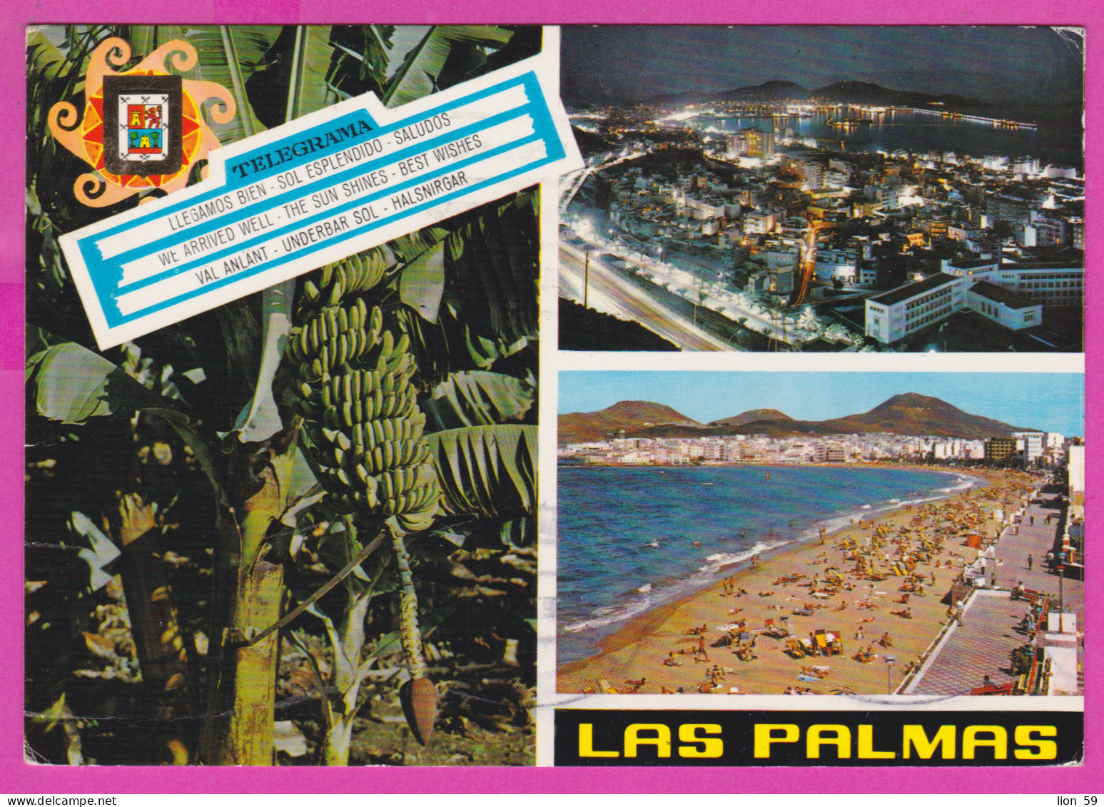 293799 / Spain - Telegrama Las Palmas De Gran Canaria PC 1973 Used  5 Ptas General Franco Flamme PARA BILBAO MADRID - Cartas & Documentos
