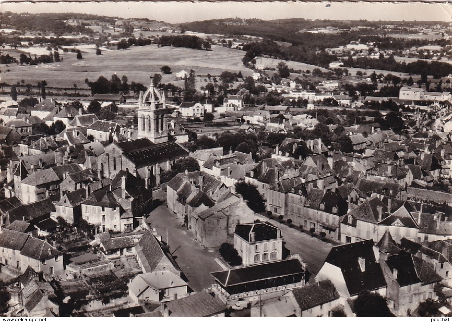 OP 46-(24) EXCIDEUIL - VUE AERIENNE - L'EGLISE , CENTRE VILLE - Autres & Non Classés