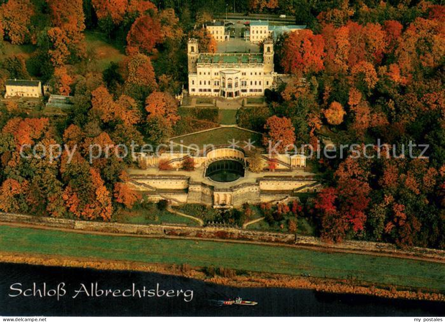 73724912 Dresden Elbe Schloss Albrechtsberg Fliegeraufnahme  - Dresden