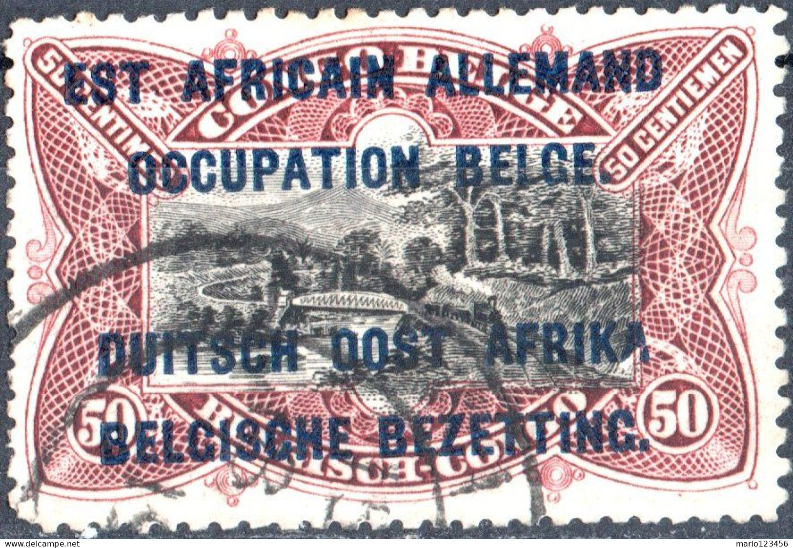 RUANDA-URUNDI, AFRICA TEDESCA ORIENTALE, OCCUPAZIONE BELGA, 1916, USATI Mi:DR-OA OC6, Scott:DR-OA N22, Sg:RW-U 20 - Usati