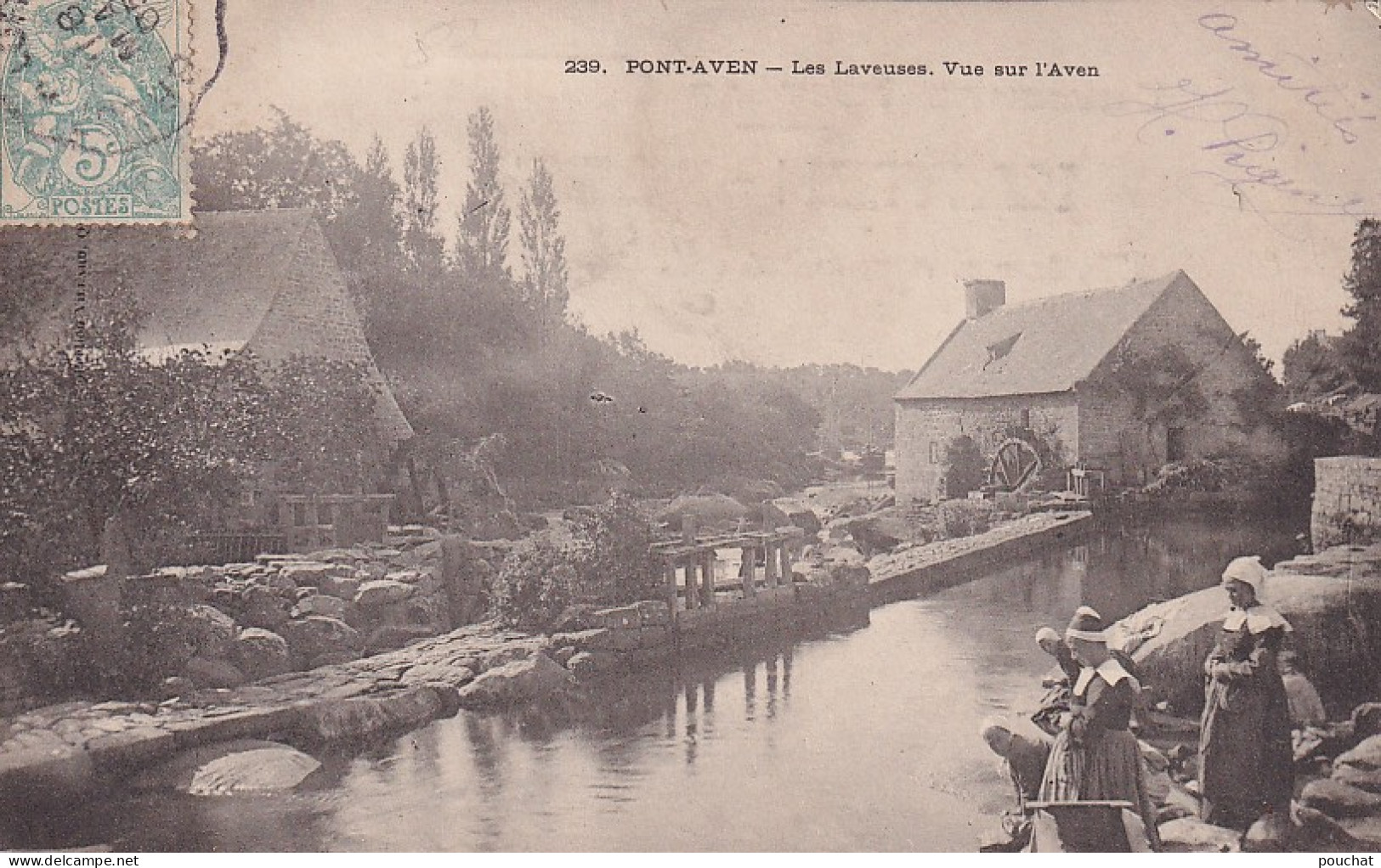 PE 31-(29) PONT AVEN - LES LAVEUSES - VUE SUR L'AVEN - ANIMATION - LAVANDIERES - Pont Aven