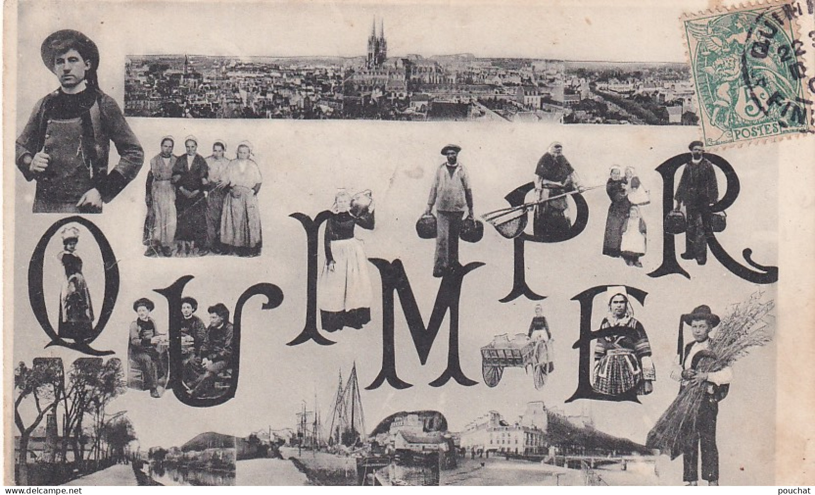 PE 31-(29) QUIMPER - CARTE MULTIVUES AVEC QUIMPEROIS ET ACTIVITES - Quimper