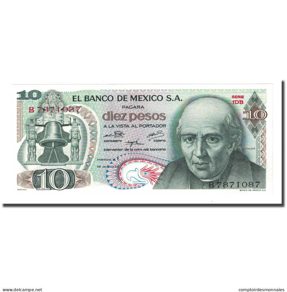 Billet, Mexique, 10 Pesos, 1974-10-16, KM:63g, NEUF - México