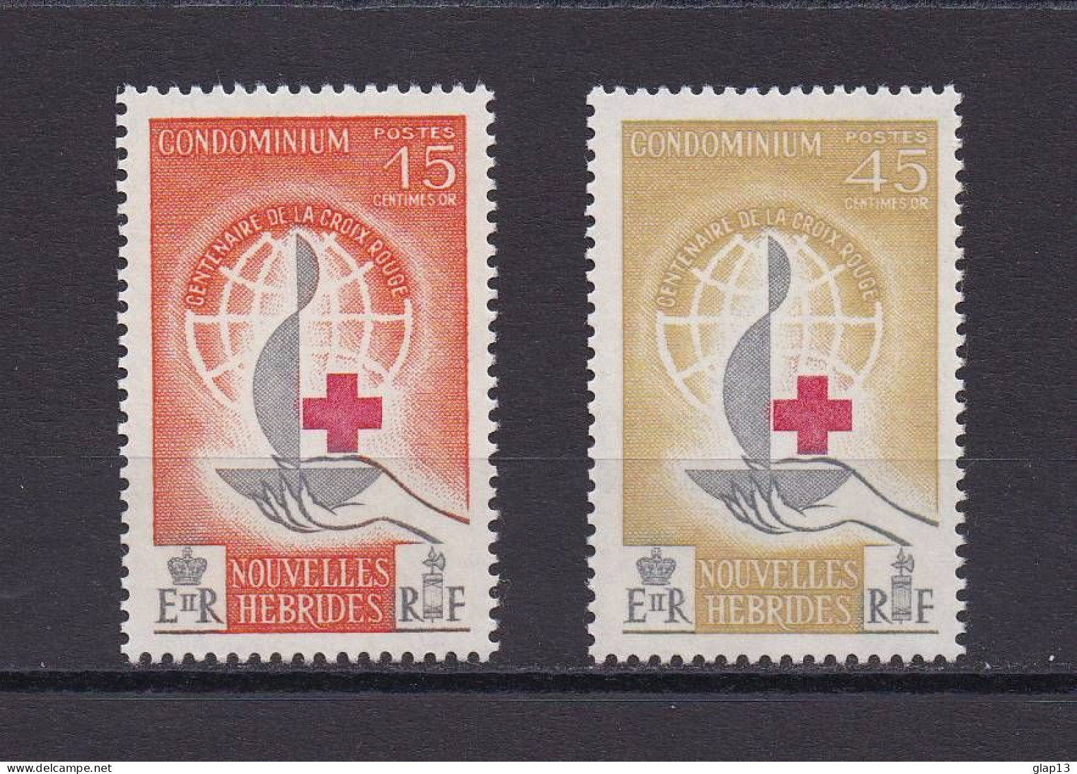 NOUVELLES-HEBRIDES 1963 TIMBRE N°199/00 NEUF** CROIX-ROUGE - Unused Stamps