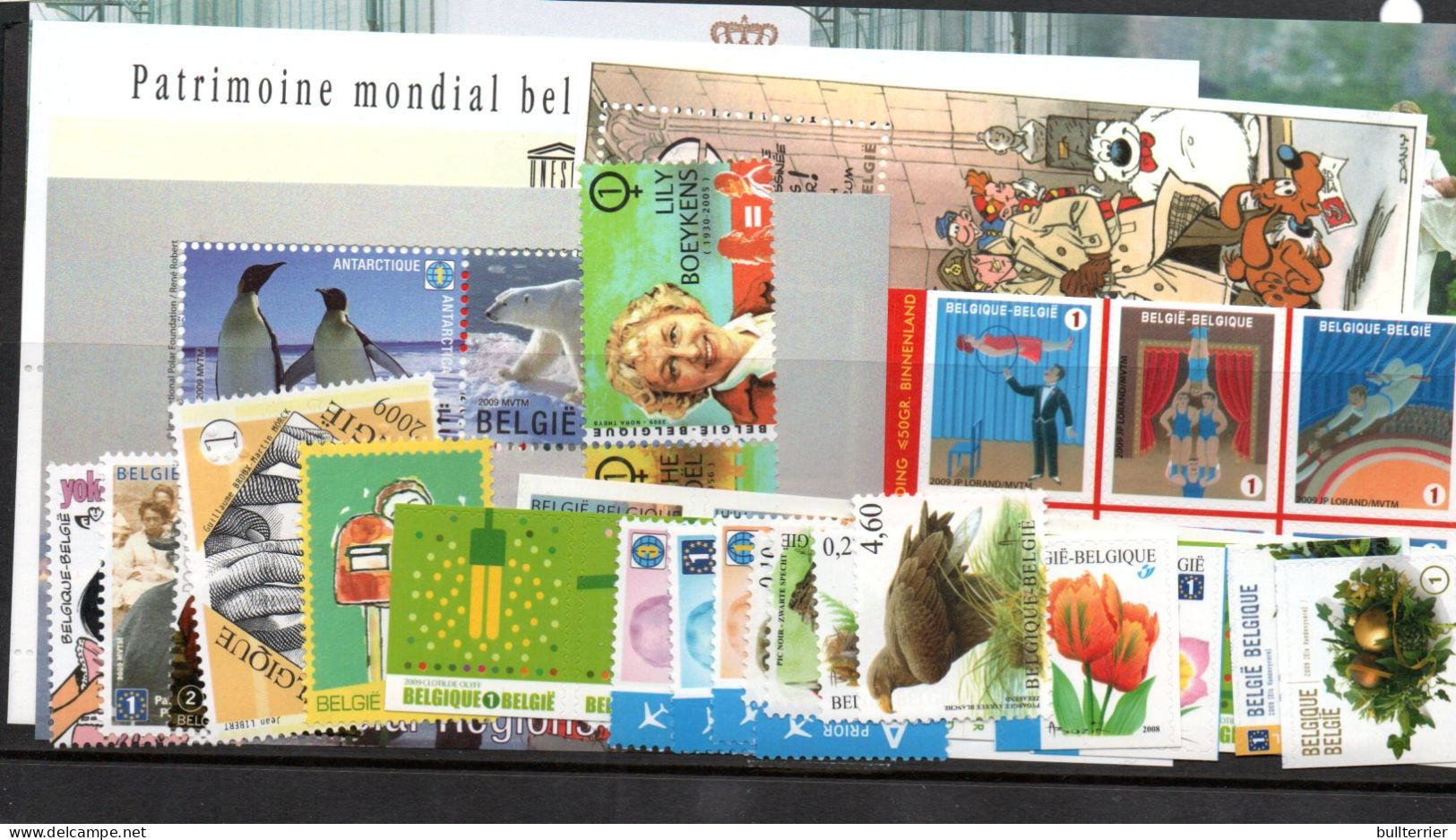 BELGIUM - Various MNH Stamps 2009  Face Value  = 43+ Euros - Unused Stamps