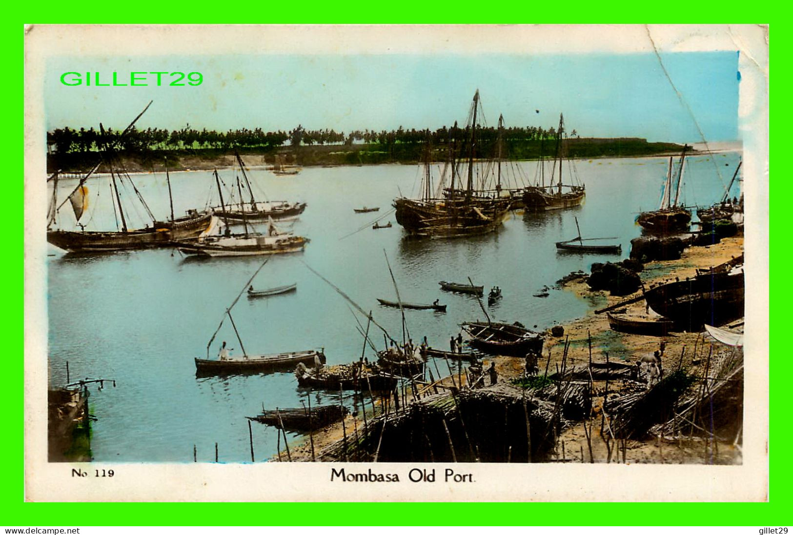 SHIP, BATEAUX, VOILIERS - MOMBASA OLD PORT, KENYA - CIRCULÉE EN 1937 - C.D. PATEL & SONS PHOTOGRAPHERS - - Kenya