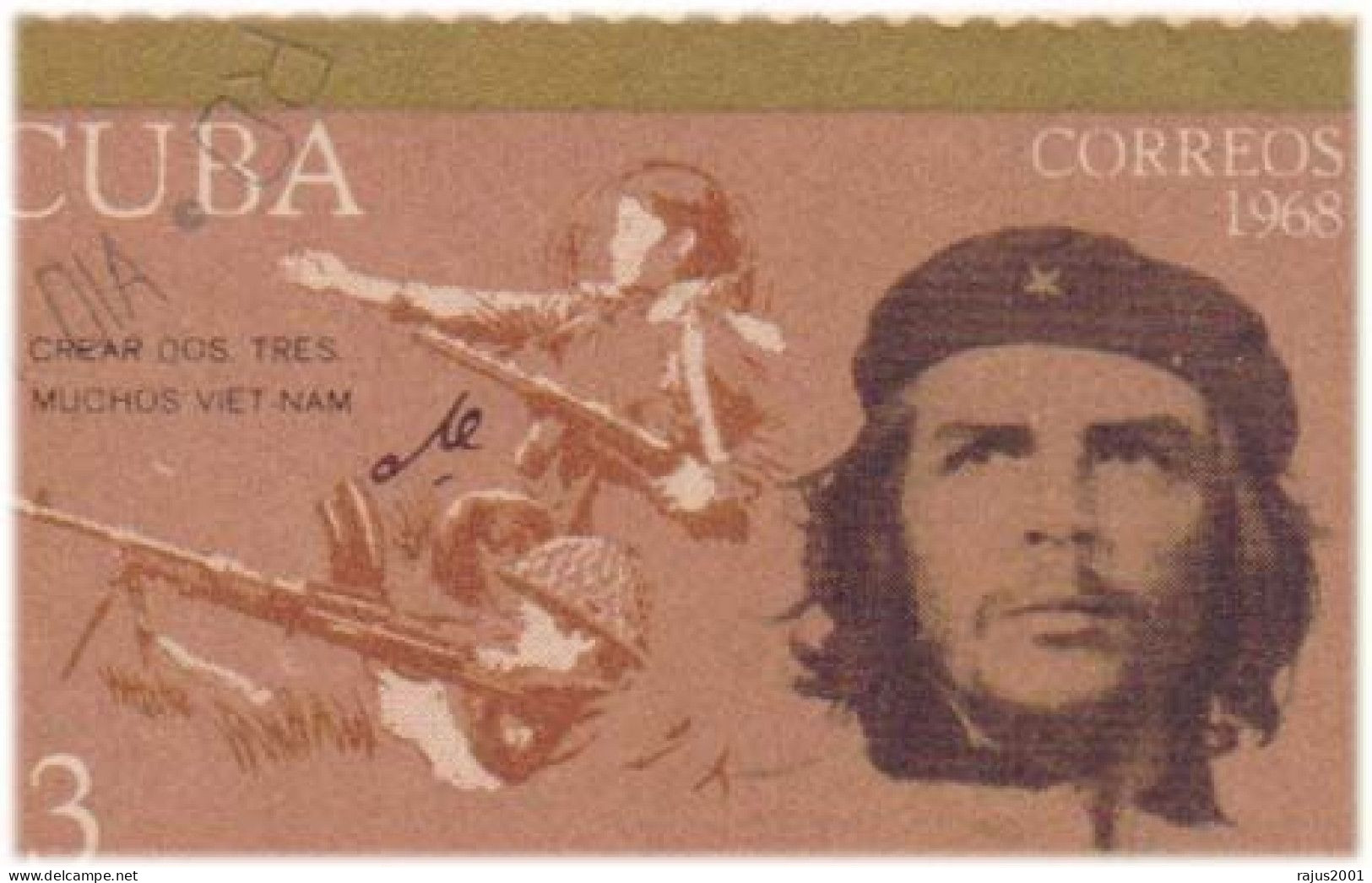 Ernesto Che Guevara, Master Mind Of The Cuban Revolution, Marxist, Communist, Rebellion, Man With Gun, Map, Cuba FDC - Other & Unclassified