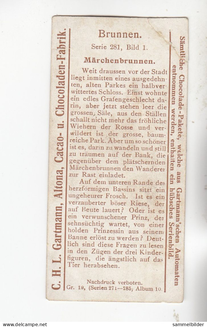 Gartmann  Brunnen Märchenbrunnen    Serie 281 #1 Von 1909 - Andere & Zonder Classificatie
