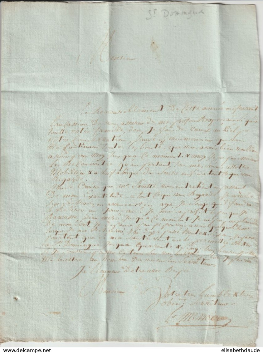 AVANT 1789 - ENTREE MARITIME COLONIES PAR LA FLOTTE RARE IND 21 ! - LETTRE De ST DOMINGUE / HAITI (TEXTE) ! - Entry Postmarks