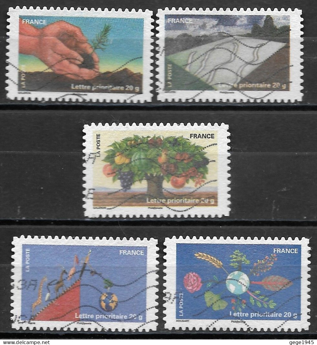 France  2011  Obitéré  Autoadhésif  N° 526 - 529 - 530 - 534 - 537   -   Fête Du Timbre  "  Fête De Le Terre  " - Used Stamps