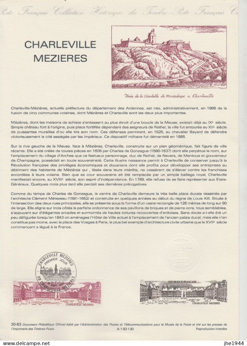 France Divers Fac-Similé N° 2288 Charlesville Mezieres Cachet 1 Er Jour 17 Sept 1983 - Documents Of Postal Services