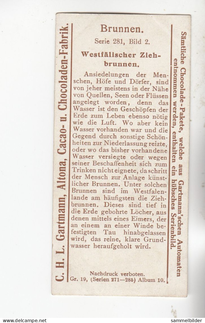 Gartmann  Brunnen Westfälischer Zierbrunnen    Serie 281 #2 Von 1909 - Andere & Zonder Classificatie