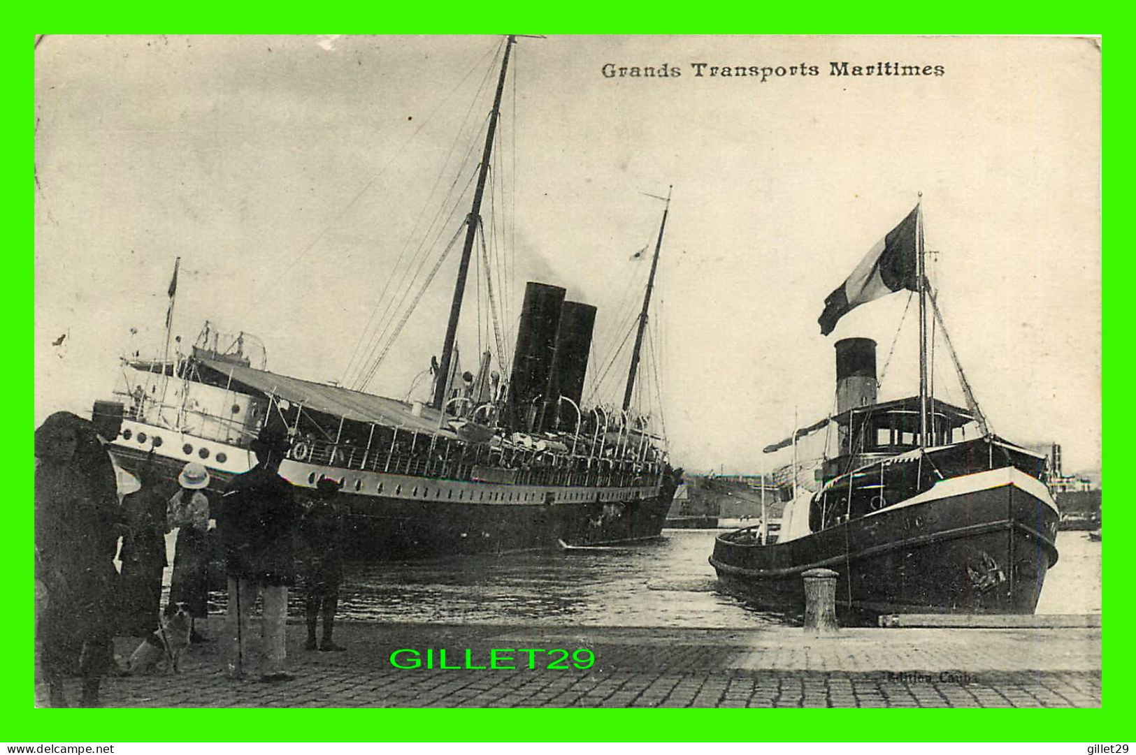 SHIP, BATEAUX - SETE (34) GRANDS TRANSPORTS MARITIMES - CIRCULÉE - - Dampfer
