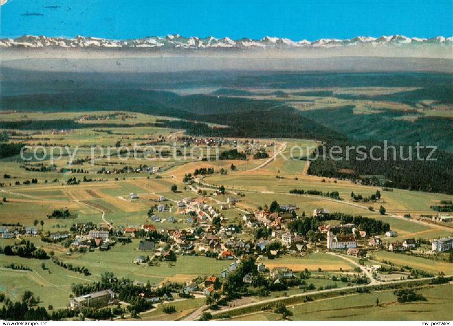 73724761 Hoechenschwand Fliegeraufnahme Mit Schweizer Alpenkette Hoechenschwand - Höchenschwand