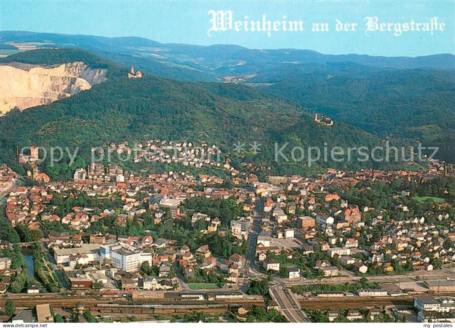 73724760 Weinheim Bergstrasse Altstadt Burgruine Windeck Und Wachenburg Fliegera - Weinheim