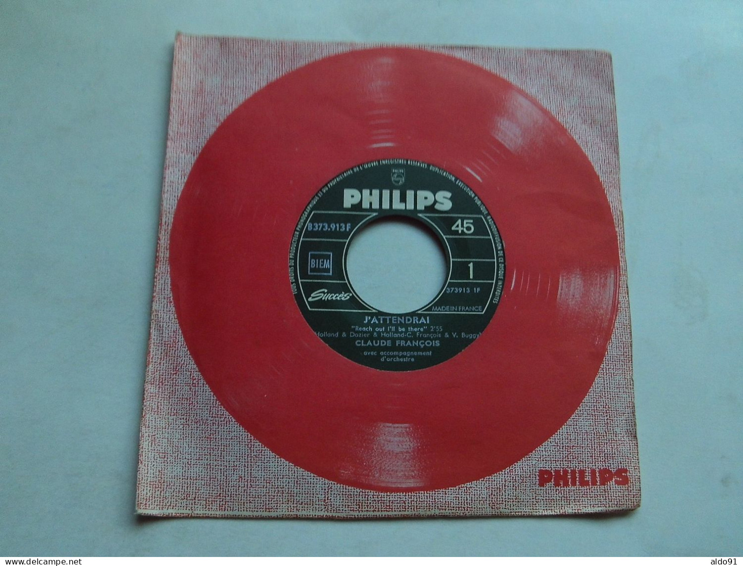 (Claude Francois - 1966) - Disque PHILIPS - B 373.913 F - 2 Titres  " J'attendrai Et Miss Felicity Gray " - Autres - Musique Française