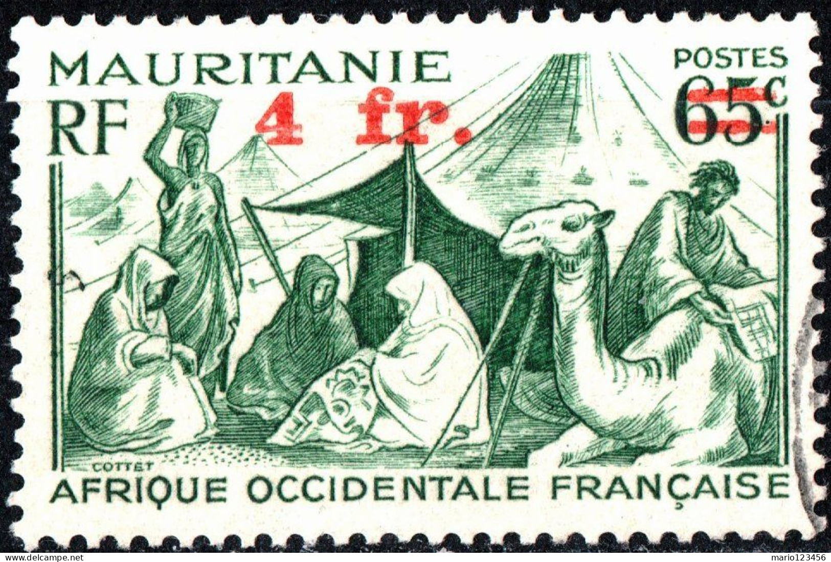 MAURITANIA, COSTUMI LOCALI, 1944, NUOVI (MLH*) Mi:MR 157, Scott:FR-WA 5, Yt:MR 134 - Unused Stamps