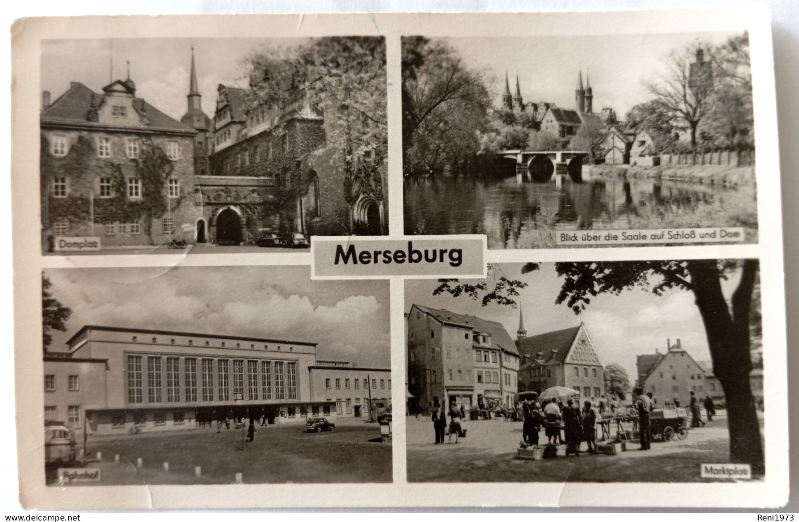 Merseburg, Bahnhof, Marktplatz, Domplatz, 1959 - Merseburg