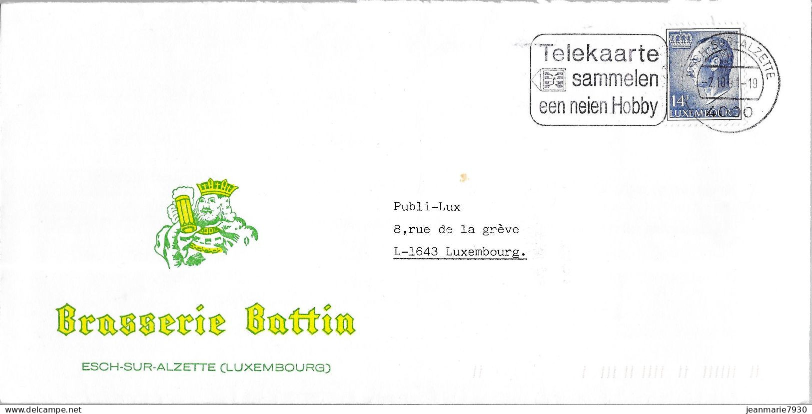 H400 - LETTRE DE ESCH SUR ALZETTE DU 02/10/91 - BRASSERIE BOTTIN - Briefe U. Dokumente