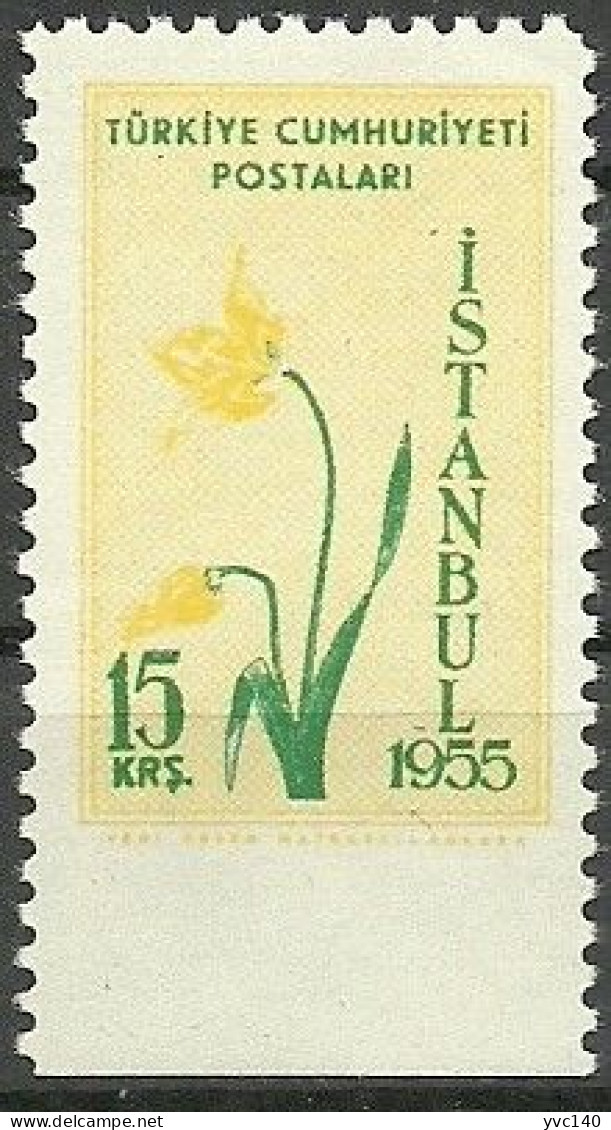 Turkey; 1955 Istanbul Spring And Flower Festivity 15 K. ERROR "Imperf. Edge" - Ungebraucht