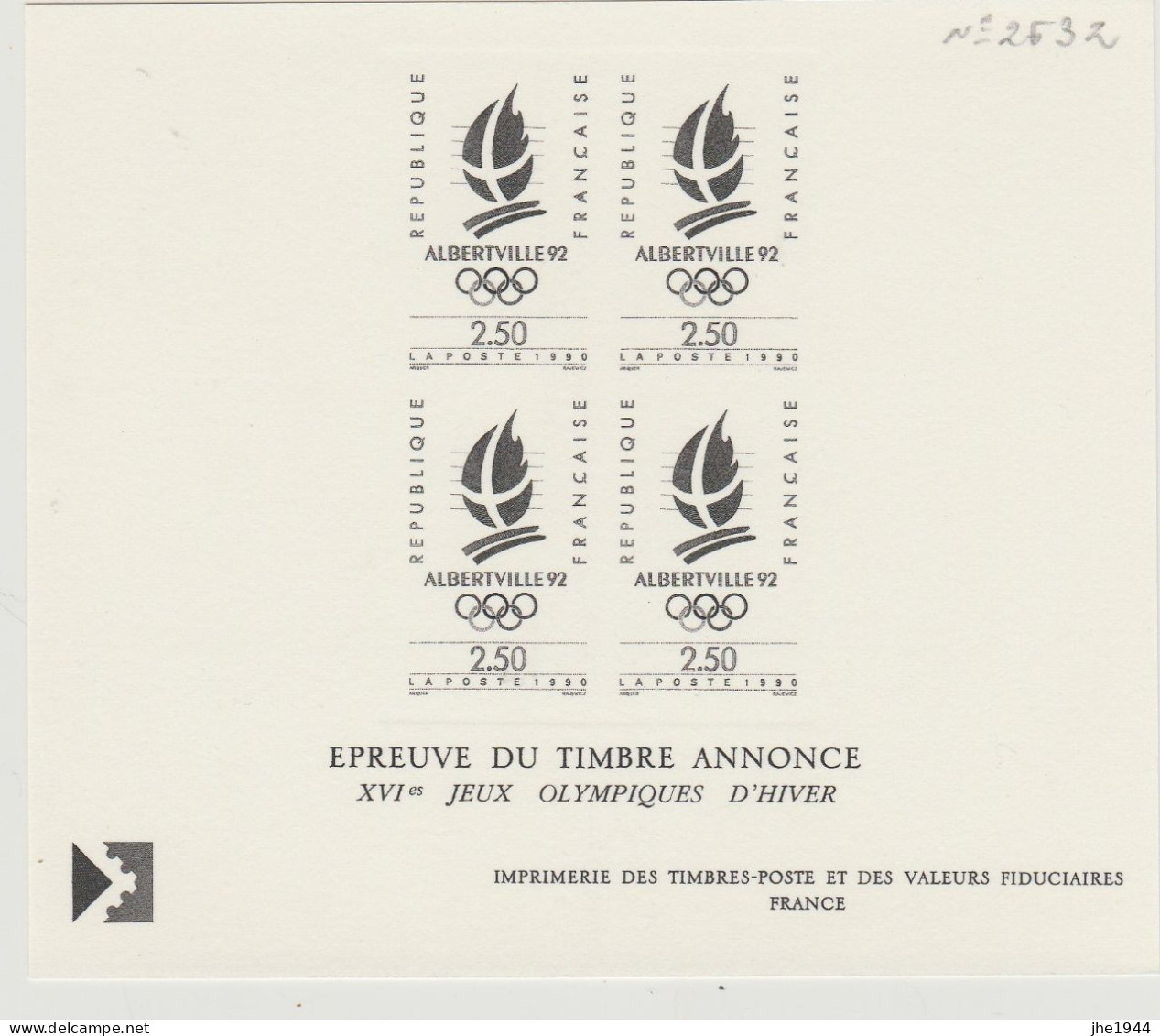 France Divers Ensemble 9 épreuves de timbres courants (Voir détail)