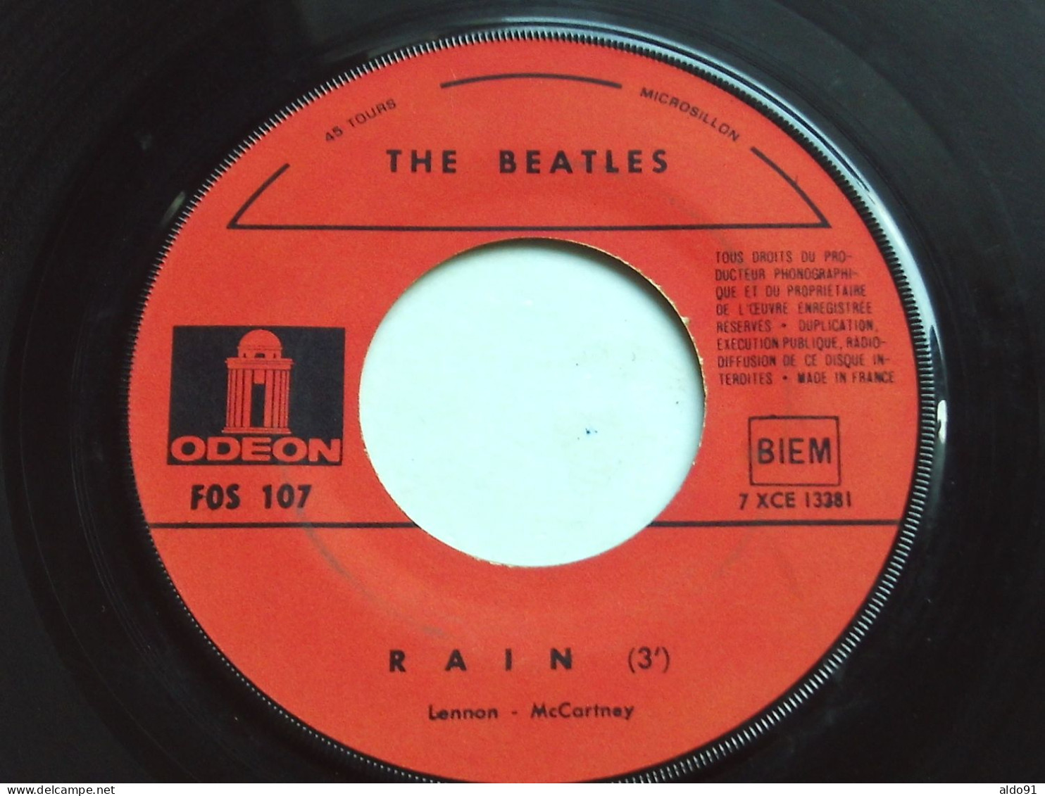 (THE BEATLES - 1966) - Disque ODEON - FOS 107 - 2 Titres  " Paperback Writer Et Rain " - Andere - Engelstalig