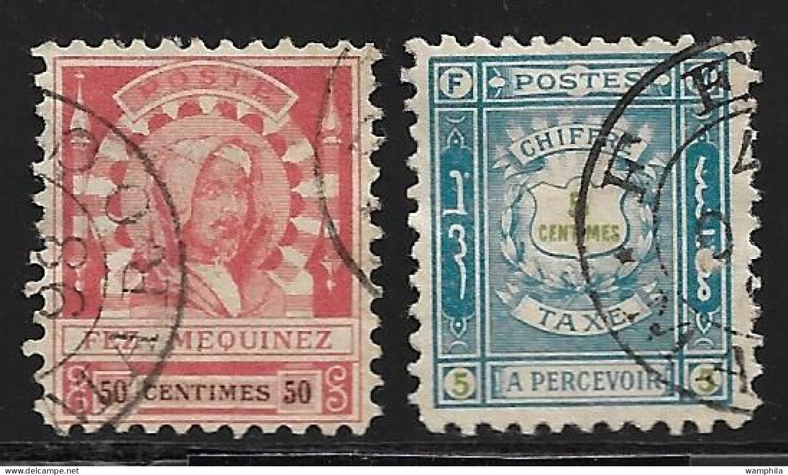 1897 Poste Locale Du Maroc, Fez N°22 Et Taxe N°24. Cote 50€ - Lokale Post