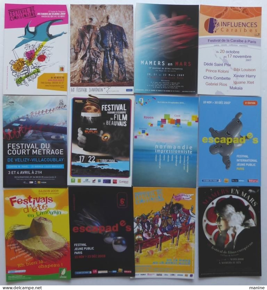 140 "Culture Spectacles "Cartes Publicitaires; Conte, Cirque, Expo, Festival, Musique, Theatre Et Cinèma - Pubblicitari