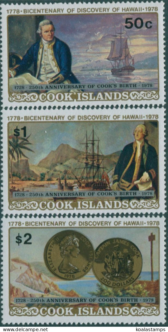 Cook Islands 1978 SG613-615 Captain Cook Birth Set MNH - Cookeilanden